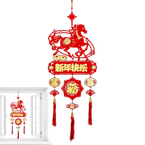 Decoraciones de Año Nuevo Lunar Chino, colgante de pared de caballo de bendición | Colgante de pared de caballo de bendición chino, colgante de pared de bendición chino, decoración china para ventana