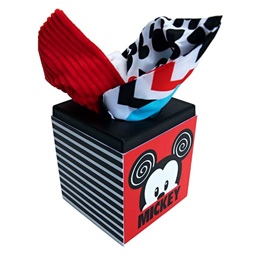 Image of Kids Preferred Disney Baby Mickey & Minnie Mouse Black and White High Contrast Tissue Box Toy, Multicolored