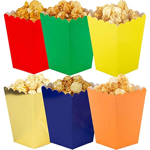 Image of We Moment Rainbow Popcorn Boxes Cardboard Container Colorful Assorted Colors popcorn boxes For Party Supplies,Pack of 36