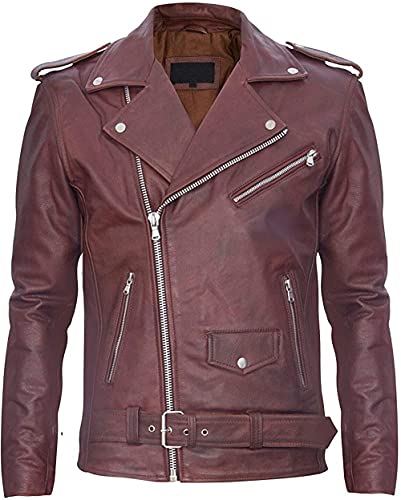 Image of Men Leather Jacket - Lambskin Winter Vintage Motorcycle Biker Jacket, Coat Soft & Stylish Moto Ride & Racing Jacket's