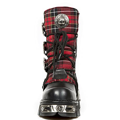 New Rock Boots 391T-S1 Mens Tartan Metallic Black Leather Platform Goth Boot3