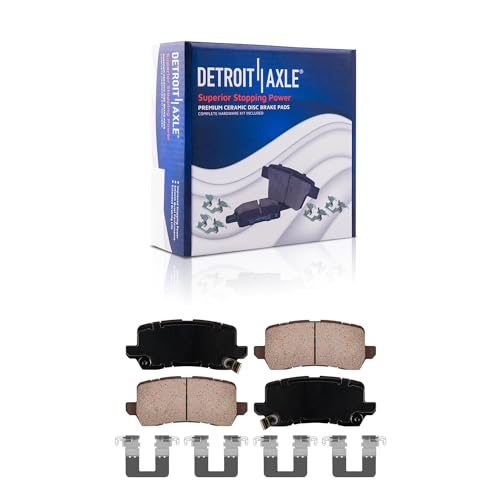 Image of Detroit Axle - Front Rear Brake Pads for Acura 2014-2020 RLX, Ceramic Brake Pads with Hardware 2015 2016 2017 2018 2019 Replacement