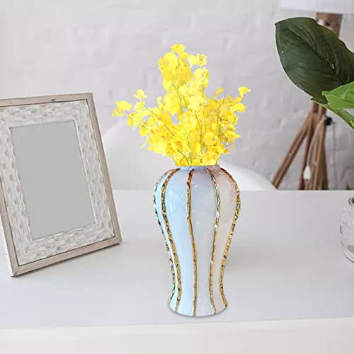 Leefasy Porcelain Ginger Jar Handicraft Ornaments Organizer Display Decorative Accessories With Lid Ceramic Flower Vase For Storage Tank Home Desk, L #TOP6