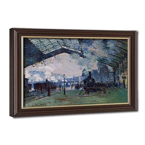 Monet poster train de Normandie cadre mural suspendu déco chambre 20x30