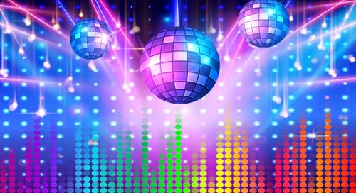 Décorations de fête disco grand format en tissu lavable facile à monter