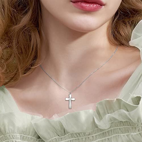 Cross Urn Necklace For Ashes 925 Sterling Silver Cross Pendent Urn Ashes Necklace Memorial Keepsake Jewelry Gift for Women Men2