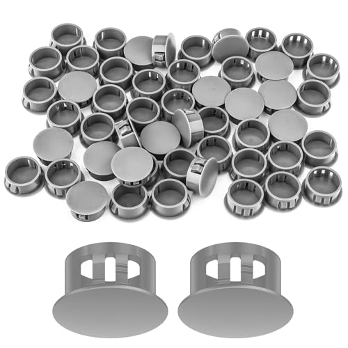 Image of 50PCS 7 /8 inch Grey Plastic Plugs Hole, Round PA66 Plug Furniture Hole Decorative Cover