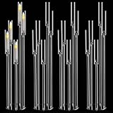 Fullvaseer 4pcs 5 Arm Acrylic Candelabra,Clear Candle Holder for Wedding,45.7inch Tall Floor Candle Holders for Ceremony Birthday Party Home Decoration Fit 0.8 LED Candles