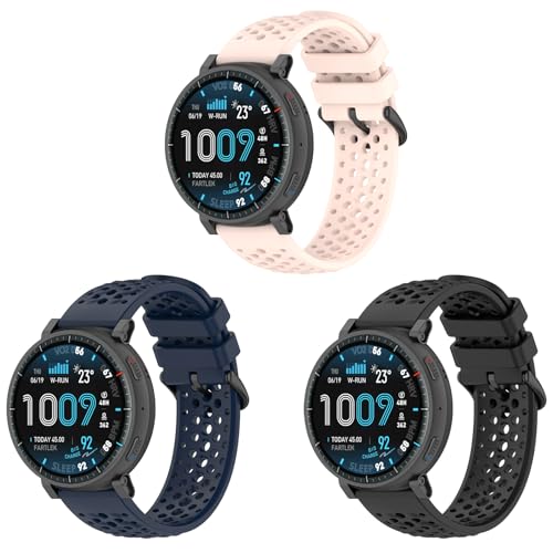 Amazfit Active Max 48mm �Ή������o���h �V���R�����AAmazfit Active Max �A�N�Z�T���[�p�\�t�g�h���X�|�[�c�X�g���b�v�i�����p�j (3�FB)