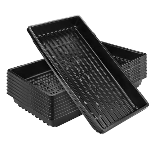 Chicpant 8 Pièce Plateau Semis Plateau de Culture Plastique Plateau de Semis sans Trous pour Légume Fleurs Germination Hydroponique Jardin Serre (8, 54 x 28...