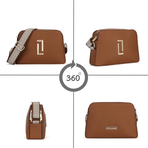 Image of Lavie Luxe Wayne 2 Comparment Medium Solid Cross Body Sling Bag | Ladies Purse Handbag | Ladies Gift