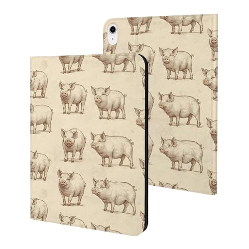 Housse iPad 11 2025 smart cover fine pour tablette iPad 10e génération 10.9 Sketch Pig