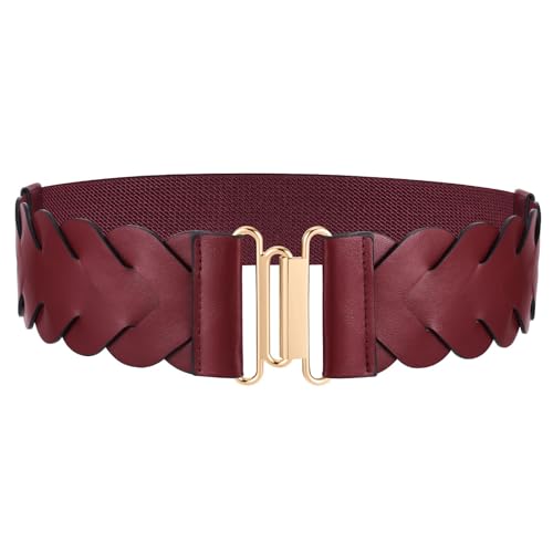 Ceinture extensible large pour robe avec tresse élastique vintage JASGOOD