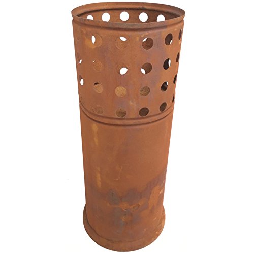Preisvergleich Produktbild Mullrose KR10008 Feuersäule Feuer-Ständer für Schwedenfeuer, Sternenfeuer, Baumfackeln, unbehandelter Stahl, rostfarbend, L26 x B26 x H70 cm
