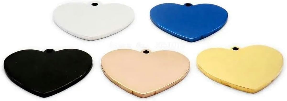 100 pezzi in acciaio inossidabile a forma di cuore ID tag vuoto per animali domestici tag ciondolo personalizzato per cani e gatti tag personalizzato inciso collare per animali domestici tag targhett