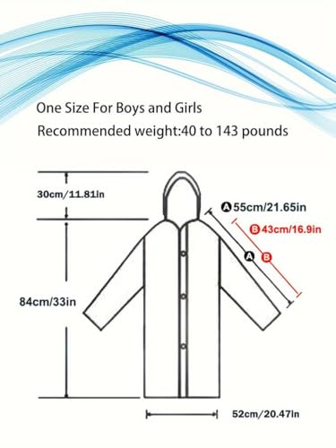 Boolavard 2 Pack Boys Girls Rain Poncho, Reusable Waterproof Hooded Raincoats EVA Rain Ponchos For Outdoor Activities4