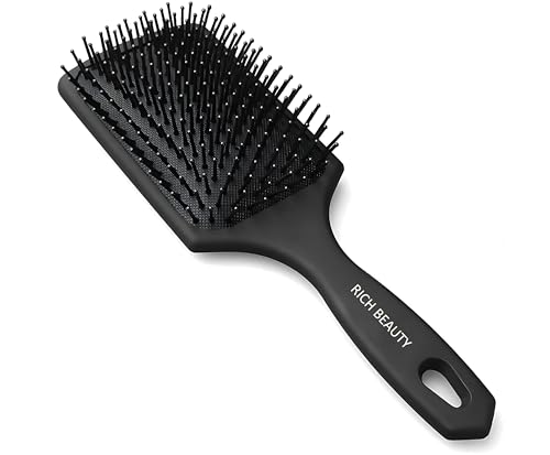 Image of Premium Professional Paddle Hair Brush Comb Black | Wide Detangling Brush for Men & Women | Ideal for Long, Thick & Curly Hair | Smooth & Shiny Finish