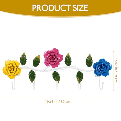 Fer forgé support à crochets robuste pour suspendre manteaux et clés - 8