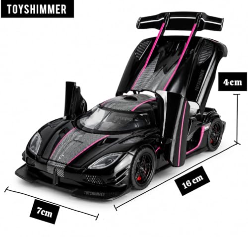 Image of 1:32 Scale Die Cast Sports with Openable Doors Car, Realistic Design for Kids & CollectorsKoenigsegg one Style, Black