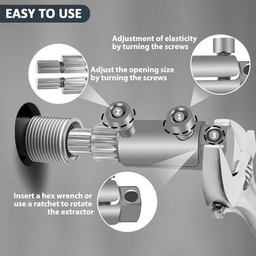 Image of New Pipe Extractor Tool Pipe Nipple Extractor Set Pipe Remover Kit Broken Pipe Thread Remover Fits 1 /2 inch to 1 inch Pipe Capacity Great Diy Gift for Men (Silver)