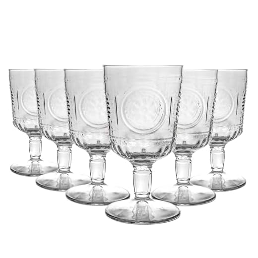 Bormioli Rocco copas de vino romántico ambientado - Cut italianos copas de cristal de la vendimia para Rojo Vino Blanco - 320ml - Pack de 6