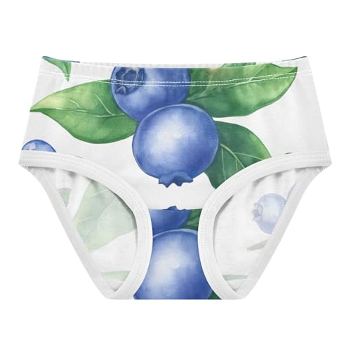 Bright Toddler Girls Underwear 2t Cotton Little Girl Panties Watercolor Blueberries Green Leaves Kids Undies Briefs