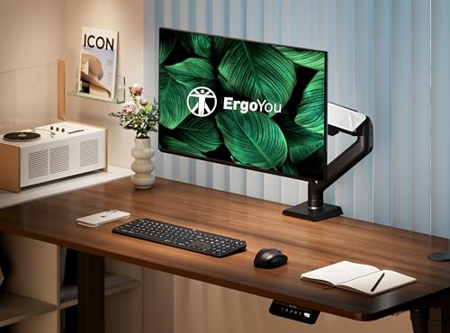 Image of ErgoYou - Premium Spring Adjustable Monitor Arm Stand - VESA Mount - Weight Capacity 2-9 kgs - for Most 17-32 inch Screens - Clamp or Grommet Mount - 360 Degree Rotation