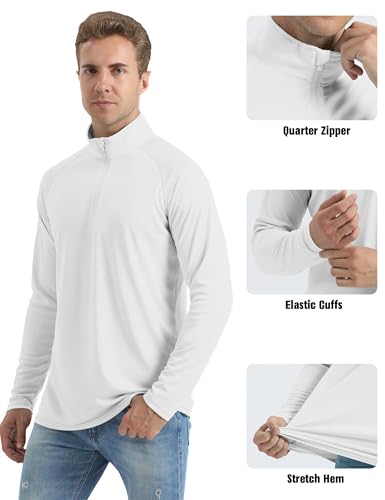 Image of MAGCOMSEN Men's Quarter Zip Pullover Long Sleeve Sweatshirts Fleece Lined Golf Pullover Thermal Gym Workout Tops