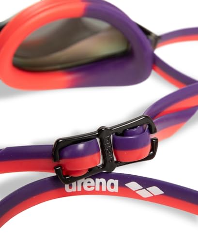 Image of ARENA Unisex Python Racing Swim Goggles for Men and Women Anti-Fog No Leak Max Comfort Dual Strap, Mirror /Non-Mirror Lens