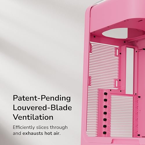 Image of HYTE X50 - Modern Performance ATX Mid-Tower Gaming PC Case - Optimized High Airflow Chassis - Thick, Curved, Laminated Acoustic Glass - Micro Mesh Panel w Sturdy Stamped Steel - Strawberry Milk (Pink)