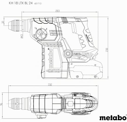 Marteau Perforateur Sans Fil METABO KH 18 LTX BL 24 – 18 V, 2,2 J, Brushless - vue 7