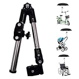 Umbrella Mount Stand,Universal Adjustable Bicycle Umbrella Bar Holder Wheelchair Umbrella Stand Handle,Outdoor Sports Accessories for Bicycle, Wheelchair,Baby Cart, Golf Cart (Black)
