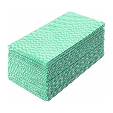 GUOYUANGLO Disposable Dish Cloths Disposable Cleaning Towels Heavy Duty Reusable Cleaning Cloths Dish Rags for Kitchen,11.8 x 21 inches - 50 Counts/Pack,Green Cover