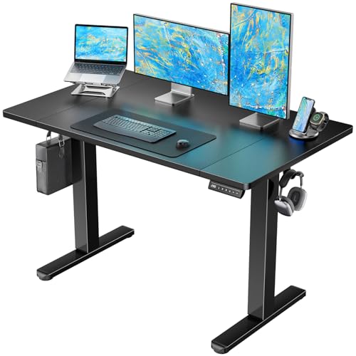 HUANUO 48" x 24" Electric Standing Desk, Black