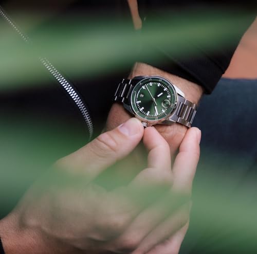 Image of Movado Bold Verso S Men's Watch - Swiss Quartz Movement, 42 mm, Stainless Steel Case, Link Bracelet, Date Display