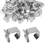 EATAKWARD 100 PCS Hooks, 0.8 Inch Outdoor String Lights Clips Gutter H0.6'' Galvanized Holiday Lighter Roof Hooks Weatherproof Cable Hanger Hooks for Light Kitchen Bathroom Garden