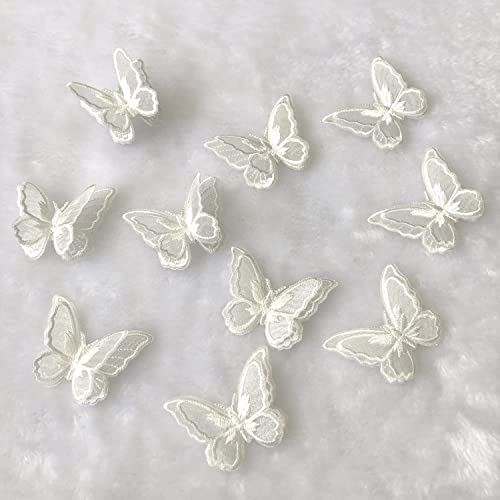 Qililandiy 10Pcs Embroidery Butterfly Sew Iron On Patch Badge Wedding Bridal Dress Embroidered Applique Sewing Craft Diy thumb #3