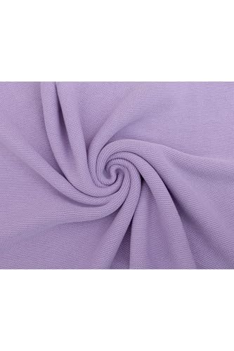 Image of Lilax Cotton Knit Receiving Blanket, Warm Cozy Swaddle Cuddle Stroller Crib Blanket for Newborns Infants & Toddlers 33.5 inch x 31.5 inch, Lavender