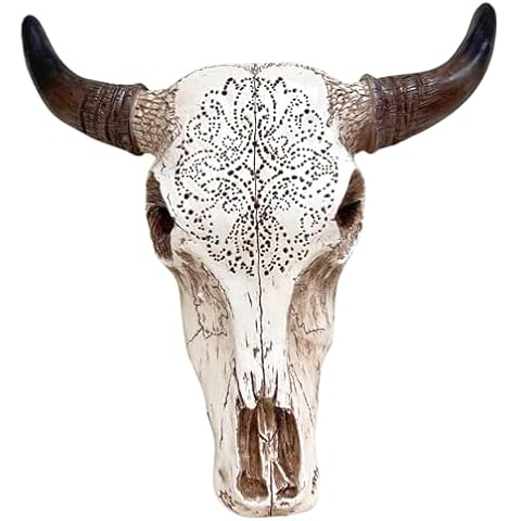 BestGiftEver Resin Wall Sculptures Tooled Bull Skull Cover