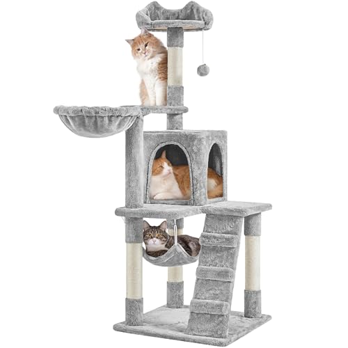 Árbol para Gatos 54in, Múltiples Niveles con Hamaca y Rascadores miniatura 1