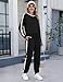 Marvmys Women 2 Piece Set Long Sleeve Jogging Tracksuits Fashion Fall Set Travel Outfits Black XXL