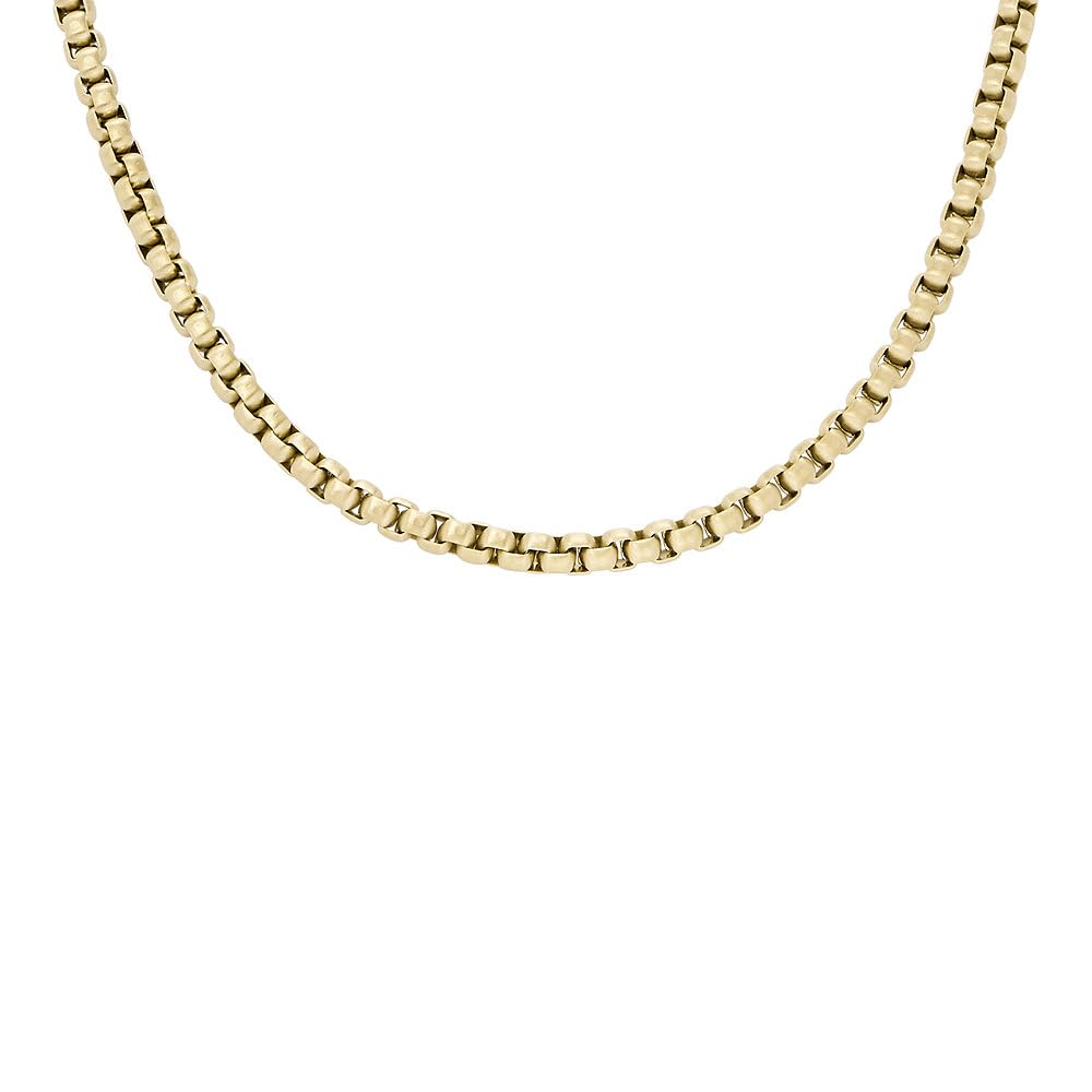 Fossil Drew Herren-Edelstahl-Halskette mit Karabinerverschluss