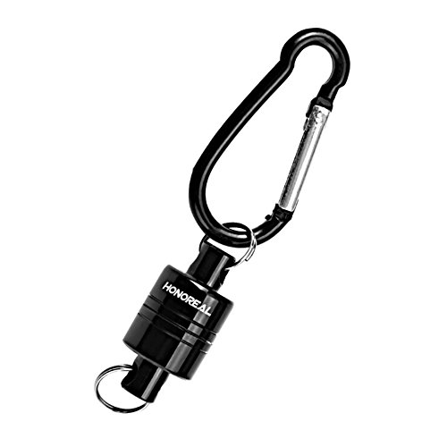 Prom-near Karabiner Schlüsselanhänger Starke Magnetische Karabiner Tragbare Outdoor Angeln Bergsteigen Release Lanyard (Black)