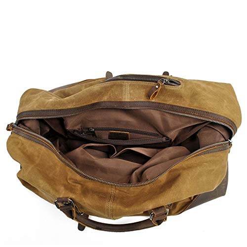 Leather Travel Duffel Bag for men Gym Sports Weekender Luggage Carry on Airplane Leather Bag