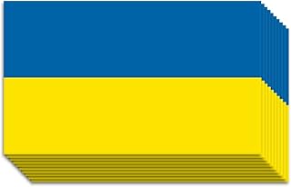 IGNIXIA Ukraine Sticker 3x5 Inches Ukraine Flag Sticker Car (Pack of 10) Ukrainian Flag Sticker for Car Waterproof Ukraine Decals Bumper Stickers, Window Stickers Premium Vinyl UV Laminate Sticker (UKRAINE FLAG)