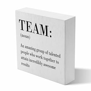 Inspirational Team Sign Office Wooden Box Sign Decor for Women Men, Team Definition Teamwork Wooden Plaque for Bookshelves Tables Living Room Shelf Bedrooms Office Tabletop Decorations 5 x 5 Inches Inspirational Team Sign Office Wooden Box Sign Decor for Women Men Team Definition Teamwork Wooden Plaque for Bookshelves Tables Living Room Shelf Bedrooms Office Tabletop Decorations 5 x 5 Inches