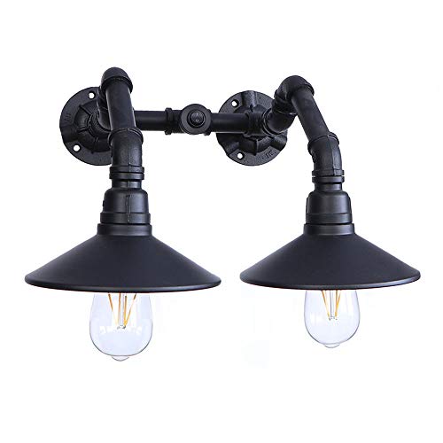 Wall Light, Chandelier, Black 2 Lights Water Pipe Iron Wall Lamp Industrial V-intage Button Switch Wall Lights Steam Punk Loft Compatible with Living Room Bedroom Bar Restaurant Deco Modern Chandelier steampunk buy now online Wall Light, Chandelier, Black 2 Lights Water Pipe Iron Wall Lamp Industrial V-intage Button Switch Wall Lights Steam Punk Loft Compatible with Living Room Bedroom Bar Restaurant Deco Modern Chandelier steampunk buy now online