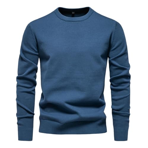 Pull en coton col rond pour homme pour l'automne et l'hiver