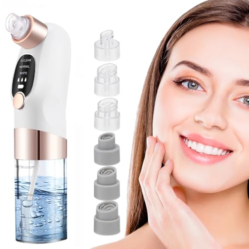 Aspiratore Punti Neri Professionale, Aspiratore Punti Neri Rimozione di Comedone Pulitore dei Pori di Comedone 6 Testine per Estrattore 3 Modalità di Aspirazione