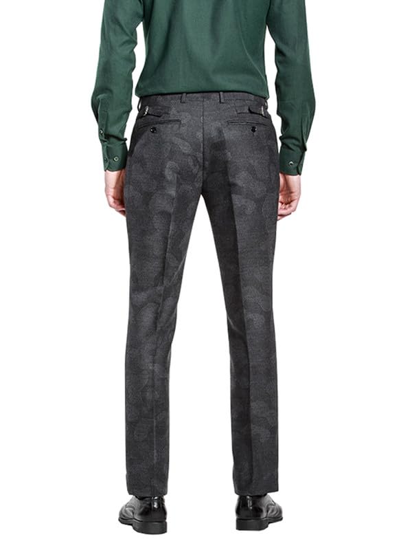 Men's Modern-fit Flat-Front Dress Pants Black Classic Separate Suit Pants Trousers for Business2